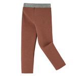 Rysly Girls Winter Thick Warm Long Pants Fleece Lined Leggings Thermal Cotton Leggings Fille (Brown 110)