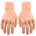 JOYIN 2 Spooky Halloween Decoration Realistic Hands Props Stage Hands for Photo Booth, Trick or Treat Decorations, Halloween Costume Props, Haunted House Decor Beige