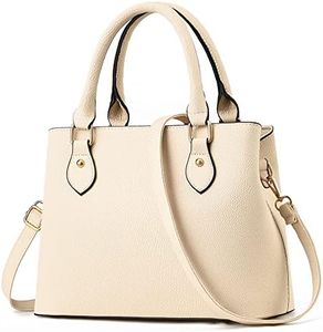 CHICAROUSAL Purses and Handbags for Women Leather Crossbody Bags Women's Tote Shoulder Bag, Cc Beige