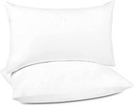 GA COMMUNICATIONS 2 X DUCK FEATHER & DOWN PILLOWS SOFT COMFORTABLE COTTON WHITE, LUXURY BREATHABLE ANTI ALLERGY BED PILLOW FOR NECK BACK SUPPORT [Pack Of 2 Pillows]