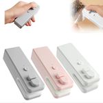 2 in 1 Mini Bag Sealer, Rechargeable Portable Snack Sealer, Sealer and Cutter in One, 2024 Upgraded Handheld Vacuum Sealer, Snack Plastic Bag Sealing Tool (White+Pink+Grey)