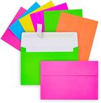 Paper Junkie 112 Pack Bright Neon Colored Envelopes with Self-Adhesive, Bulk Set for 4x6 Invitations, Greeting Cards, Birthday, Baby Shower (A6)