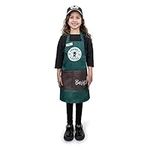 Dress Up America Barista Costume for Kids - Green Apron and Cap - Coffee Barista Costume Set