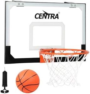 Centra Mini Basketball Hoop for Teens and Adults Indoor Hang Backboard Play Games Home and Office Door & Wall Mounted,Over The Door Basketball Hoop for Ages 8+