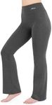 NIRLON Bootcut Yoga Pants High Waist Black Workout Leggings for Women Plus Size (L, Charcoal 32" Inseam)