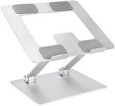 Amazon Basics Laptop Stand for Desk, Portable and Adjustable Laptop Riser, Holds All Laptops and Notebook up to 17.3 Inch, Silver