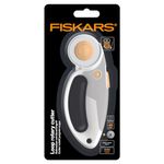 Fiskars titanium rotary cutter, rotary blade with loop handle, right and left-handed, blade diameter: 45 mm, orange/white/grey, 1066047