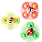 3PCS ALASOU Suction Cup Spinner Toys for 1 2 Year Old Boy&Girl|Toddler Toys Age 1-2|1 2 Year Old Boy Birthday Gift for Infant|Sensory Baby Bath Toys for Toddlers 1-3