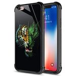 CARLOCA Compatible with iPhone 6S Case,Cool Tiger Green Dragon Mixed Head iPhone 6 Cases for Girls Boys,Graphic Design Shockproof Anti-Scratch Drop Protection Case for iPhone 6/6S