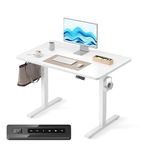 FEZIBO Electric Standing Desk 100 X 60 cm Heigh Adjustable Standing desk with digital display panel, Ergonomic Home Office Desk for sit stand Table with Splice Board & White Wood Grain Surface