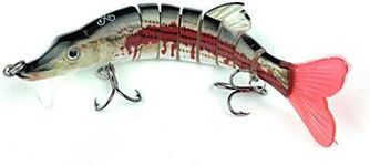 Father Pike TM Fishing Lure – 4.5-inch Long Fishing Bait – For Large Predator Fish �– Realistic Appearance With 3D Eye and 8-Segmented Body – Fish-Like Movement In Water – Attractive and Functional Crank Bait - Swim Bait ZOMBIE "MEEMO" (RED WHITE)