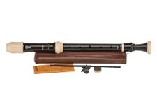 Aulos F alto recorder Symphony 509B - dark brown/ivory-coloured - baroque fingering, with double holes - with bag, cleaning rod etc. - removable thumb rest - 3-piece - curved windway