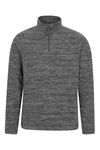 Mountain Warehouse Snowdon Mens Micro Fleece Top - Warm, Breathable, Quick Drying, Zip Collar Fleece Sweater, Soft & Smooth Pullover - For Autumn Winter, Travelling, Walking Charcoal S