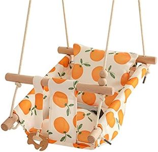 Canvas Baby Hammock Swing for Infants and Toddler up to 4 Year, Indoor and Outdoor Hanging Swing Chair Seat with Soft Cushion/Safety Belt/Mounting Hardware,Orange