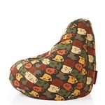 Style Homez Classic Cotton Canvas Abstract Printed Bean Bag XXXL Size Filled with Beans Fillers