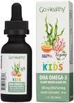 Go Healthy Natural Kids Omega-3 DHA/EPA Algae Oil, Vegan Plant-Based, Orange 30ml Glass 30-60 Servings