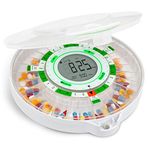 Live Fine 28-Day Automatic Pill Dispenser with Upgraded LCD Display, Key Lock, Sound & Light for Prescriptions, Medication, Vitamins, Supplements & More