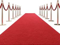 HOMBYS Extra Thick Red Carpet Runner for Events, Not Slip Red Aisle Runway Rug for Party Wedding & Special Events Decorations (Red, 2.6x30 ft)