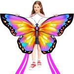 HONBO Butterfly Kites for Kids & Adults,55" x 28" Large Beginner Kite for Kids Ages 4-8,Easy to Fly for Beginners, Each Kite with 300ft Line Handle,Beach Kites for Outdoor Activities & Family Trip