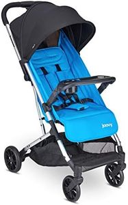 Joovy Kooper Lightweight Baby Stroller Featuring Removable, Swing-Open Tray, Big Wheels, Reclining Seat with Footrest, Extra-Large Retractable Canopy, and Compact Fold (Glacier)