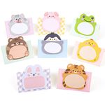 cobee Cute Animal Sticky Notes, 8 Pack Kawaii Animal Self-Stick Notes Cartoon Markers Flags Cute Shapes Self-Stick Memo Pads Students Home Office Roommates Gifts Tab Supplies 160 Sheets