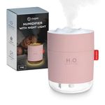 CUQOO 500ml Humidifier for Bedroom with Night Light - 2 Mist Modes, Quiet Operation, Auto Shut-Off - Portable USB Cable Powered Humidifier for Baby Room, Home, Office and Plants