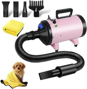 VOLKWELL 3200W/4.3HP Pet Grooming Dryer, Adjustable Speed & Temperature Control Pink Dog Blow Dryer, High Velocity Dog Hair Dryer with 4 Nozzles(Pink)