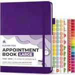 Clever Fox Appointment Book – Hourly Schedule Planner with 15-Minute Increments – Time Box Planner for Daily Work & To-Dos – Weekly & Monthly Spreads, Undated, Hardcover, A4 size, (Purple)