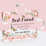 Yimofy Gifts for Best Friend Acrylic Puzzle Plaque Friendship Gifts for Best Friend Bestie, Nice Desk Ornament Birthday Christmas Thanksgiving Gift Ideas for Friends