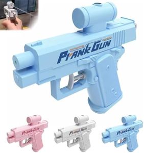Prank Water Gun, Two-Way Quirky Trick Squirt Reverse Water Gun for Prank Lovers, Creative Funny Hilarious Can Spray from Front and Back for School, Office, Pool, Beach, Party(Blue)