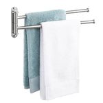 KES Bathroom Swivel Towel Rack Towel Holder, 15.5-Inch 2-Arm Swing Out Towel Bar Wall Mounted, SUS304 Stainless Steel Hand Towel Hanger Storage, Brushed Finish, A2103S2L40-2