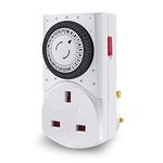 EXTRASTAR 24 Hour Mechanical Segment Timer Switch, 13A/3120W Energy Saving UK Plug-in Timer Socket with Programmable Time Controller for Lights, Coffee Machine, Home Appliances