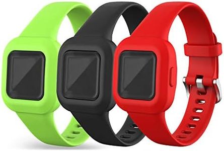 (3-Pack) Chofit Straps intended for Garmin Vivofit jr.3 Strap, Adjustable Replacement Soft Silicone Sport Wristband Band Armbands intended for Kids 4+ intended for Vivofit jr.3 Fitness Tracker (Black+Red+Green)