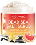 O Naturals Exfoliating Dead Sea Salt Grapefruit Essential Oil Face Body & Foot Scrub. w/Vanilla &. Hydrating Exfoliate Dead Skin, Men & Women Scrub 18oz