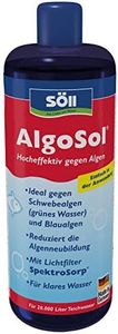 Söll 80708 AlgoSol, 1 l - Teichpflege gegen Algen im Teich/hocheffektives Teichpflegemittel/Algenmittel mit Lichtfilter gegen Teichalgen Schwebealgen Blaualgen