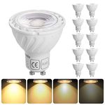 DEWENWILS GU10 LED Bulbs Warm White 2700K, 50W Halogen Spotlight Replacement, 5W Dimmable GU10 LED Bulbs, 38° Beam Angle, 350LM Energy Saving Light Bulb for Kitchen, Bathroom, 10 Pack