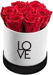 SOHO FLORAL ARTS New Roses Preserved Flowers | Genuine Roses That Last for Years | Flowers for Delivery Preserved Roses in A Box Christmas Gift | Birthday Gift (Love Box, Red Roses)