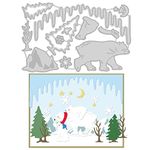 INFUNLY Polar Bear Die Cuts Animal Metal Cutting Dies for Card Making Christmas Winter Embossing Dies Stencil for Scrapbooking DIY Album Paper Cards Decoration