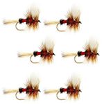 The Fly Fishing Place Royal Wulff Classic Trout Dry Fly Fishing Flies - Set of 6 Flies Size 14