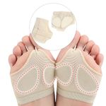 Baisdan Foot Thongs for Dance, 1 Pairs Anti-Slip Half Sole Forefoot Belly Lyrical Dance Paws Pad Foot Thongs Shoes Socks Suitable for Jazz Ballet Modern Dance Wear Champagne M