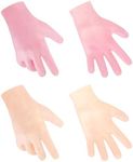 MoyRetty Silicone Moisturizing Gloves 2 Pairs, Flexible & Durable, Ideal for Dry Hands, Home Spa Experience - Pink & Beige