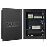 IRONMAX Wall Safe, Flat Recessed Hidden Wall Mount Safe Security Box w/LED Lights & Digital Electronic Lock, 22’’ Home Safe in Wall Safe between Studs for Firearms, Money, Cash, Jewelry, Passport