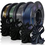 YOUSU 4 * 250g Galaxy PLA Filament 1.75mm Bundle，Laser Series-Galaxy 3D Printer Filament，Shiny Multicolor Filament 250g*4 Pack，3D Printing Filament for Most FDM 3D Printer