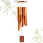 DONGDA Bamboo Wind Chimes, 6 Tubes Wooden Wind Chimes Outdoor & Indoor Bamboo Wind Chime for Garden Clearance, 75cm Wooden Wind Chimes Perfect for Garden Yard Patio - Memorial Gifts