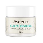 Aveeno Face Calm+Restore Oat Gel Moisturiser (1x 50ml), Face Moisturiser to Instantly Soothe and Replenish the Skin's Moisture Barrier, Intensely Nourishing Day Cream, Suitable for Sensitive Skin