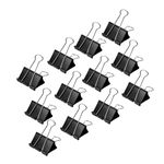 Amazon Basics Binder Clips, 0.31" Capacity, 3/4" Wide(Small), Black, 144 pcs