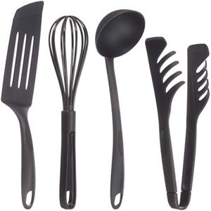 [Online Exclusive] Tefal Kitchen Tools 4-Piece Set, Ladle, Turner, Whisk, Tongs, Epis Kitchen Tool Set 4, Nylon Resin, Scratch Resistant K001S4