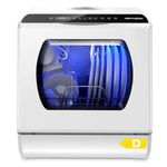 AIRMSEN Mini Table Top Dishwasher, 6 Programs Countertop Dishwasher, 5L Water Tank, 2 Ways Water Supply, Touch Control & LED Display, Ideal for Home Kitchens, Apartments, Dorms, Pure White