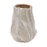 Creative Co-Op Organic Stoneware, Distressed Cream Crackle Glaze Vases, 8" L x 8" W x 11" H