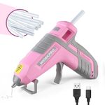 WORKPRO Cordless Hot Glue Gun, Fast Preheating, Smart Power-Off, and USB-C Rechargeable Glue Gun, Less-drip Hot Glue Gun Kit with 20 Pcs Premium Mini Glue Sticks for DIY, Crafting and Arts